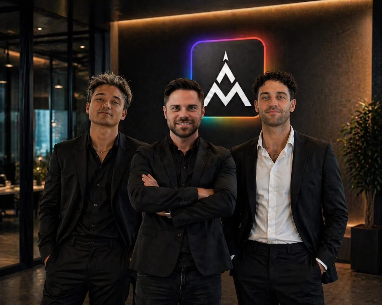 Team aiMarketeer, makers van het AI marketing platform Groepsfoto aiMarketeer team: Mitchel de la Combé, Luc Smeets en Menno Cox
